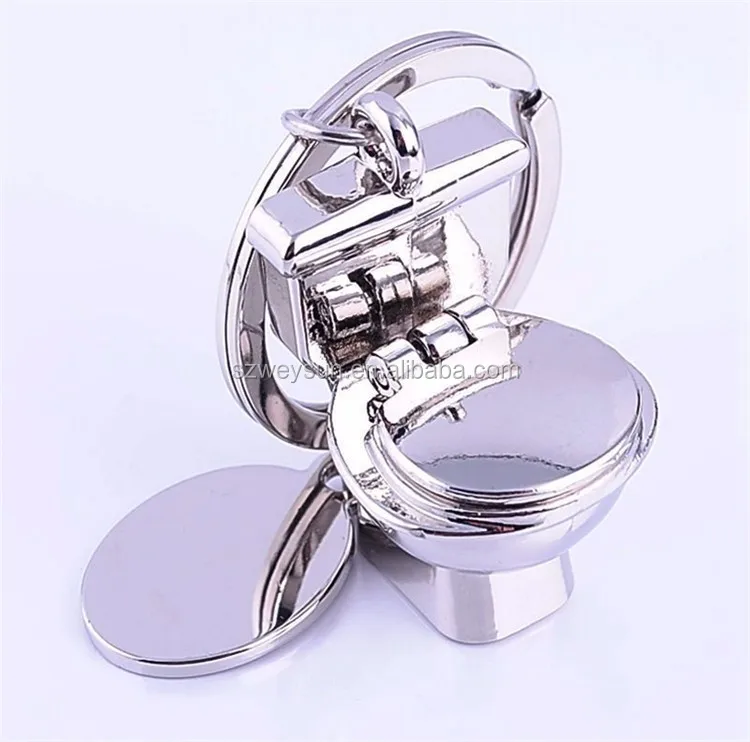 Toilet Key Ring Mini Chain Classic 3d Keychain Bathroom Cute Creative