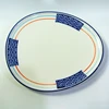 Japanese style dinnerware triangle shape blue and white cheap ceramic charger plates for hotel