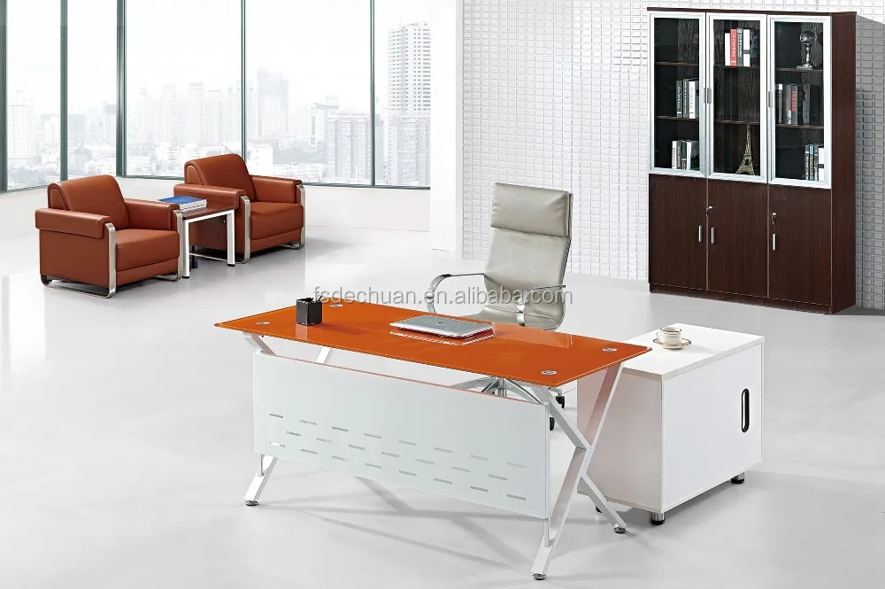 Modern High Quality Glass Top Executive Office Center Table Design With