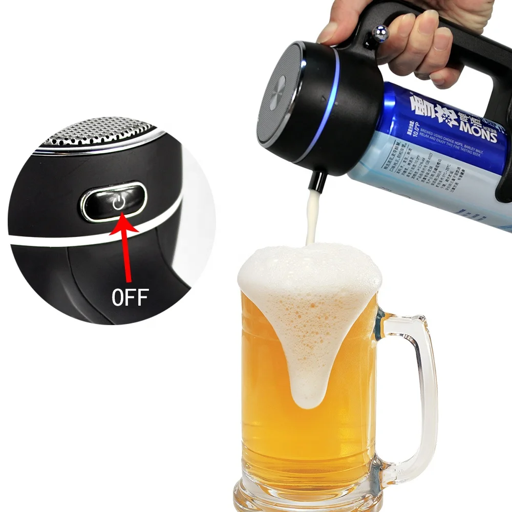 Ultrasonic Beer Frother and Foamer for Cans, Green