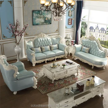 Royal Clic Sofa Set Living Room Furniture In Light Blue Color Luxury Arabic Sets Royal Clic Sofa Set Living Room Furniture In Light Blue Color Luxury Arabic Sets
