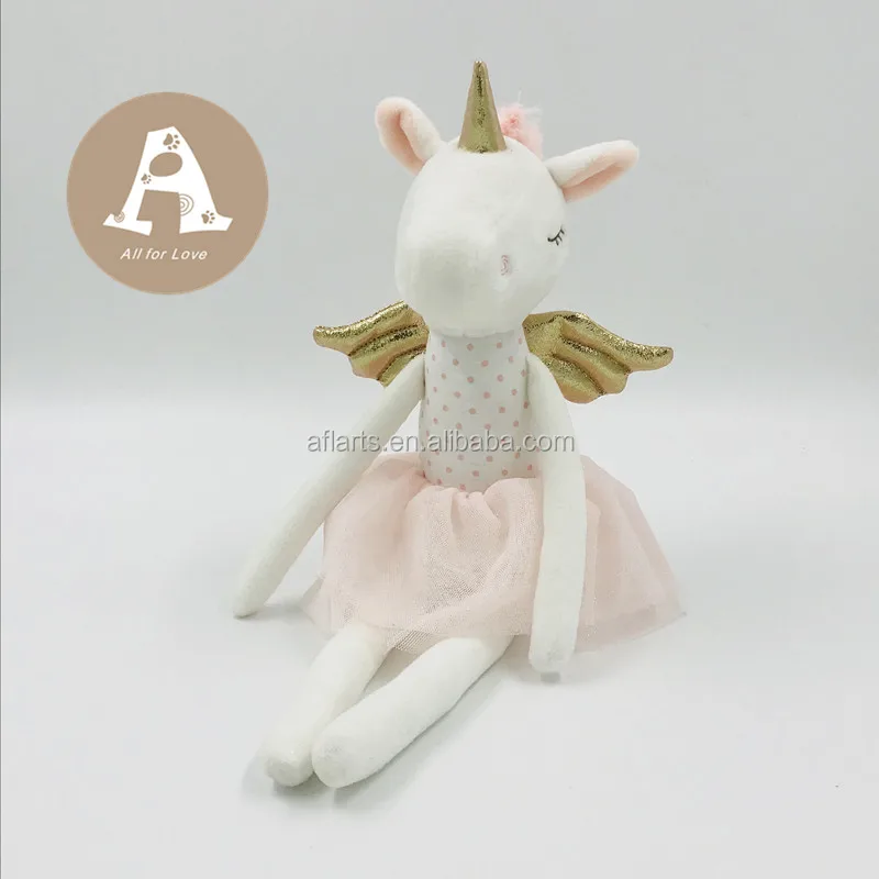 Custom Wholesale Ballerina Angel Unicorn Doll In Pink Ballet Tutu Skirt