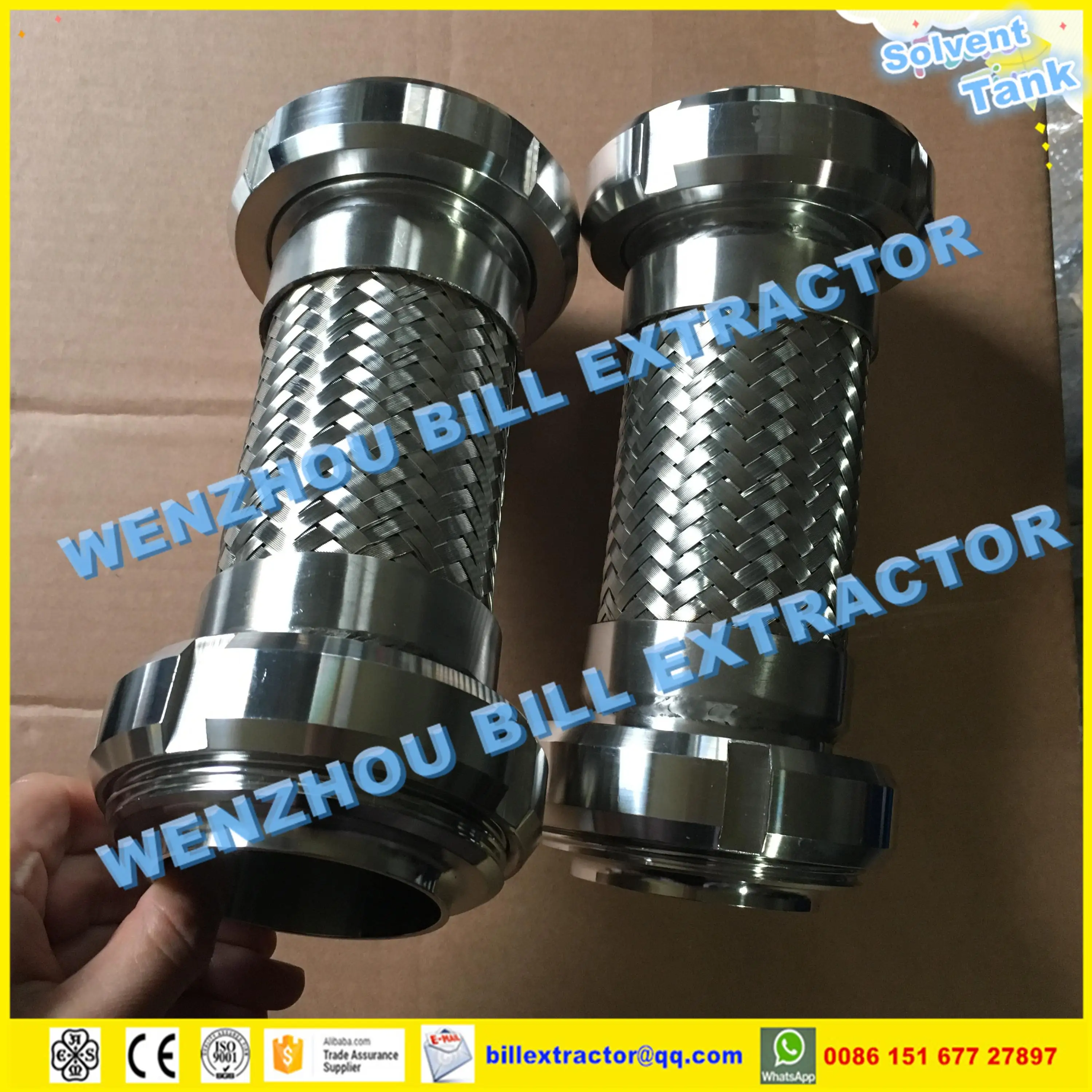 Stianless Steel Dn50 Triclamp Flexible Hose With Bellow 200mm Long