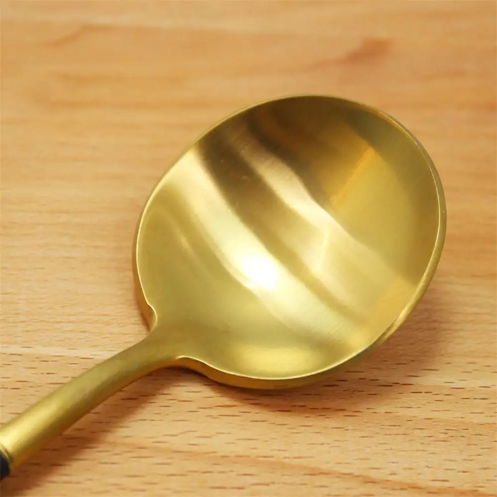 Elegant Gold Cutlery,Matte Gold/black Handle Pvd Stainless Steel