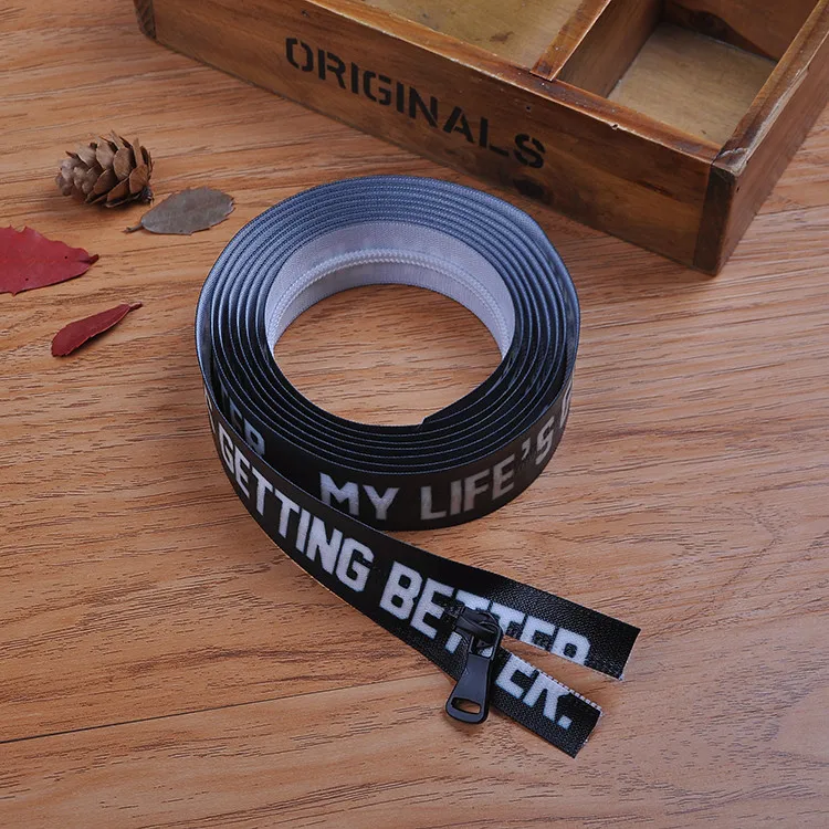 Zipper Tape Invisible Zipper Roll Customized Printed Waterproof Zipper