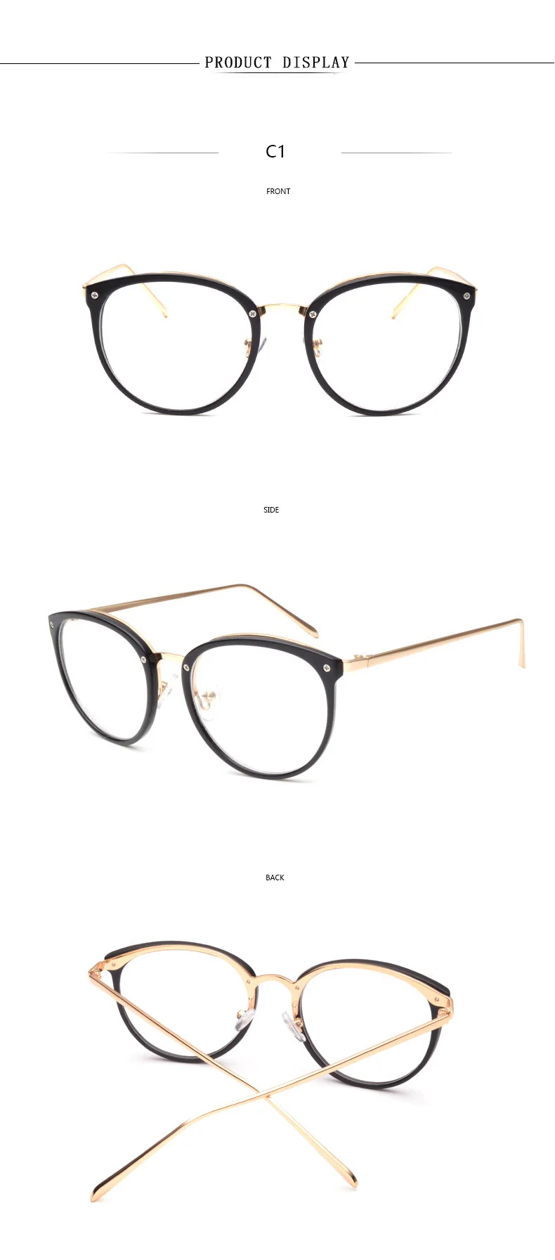 Vintage Glasses Round Metal Optical Eyewear Frames Non Prescription Women Eyeglasses Frame Buy Glasses Frames Women Eyeglasses Frame Non Prescription Frame Product On Alibaba Com