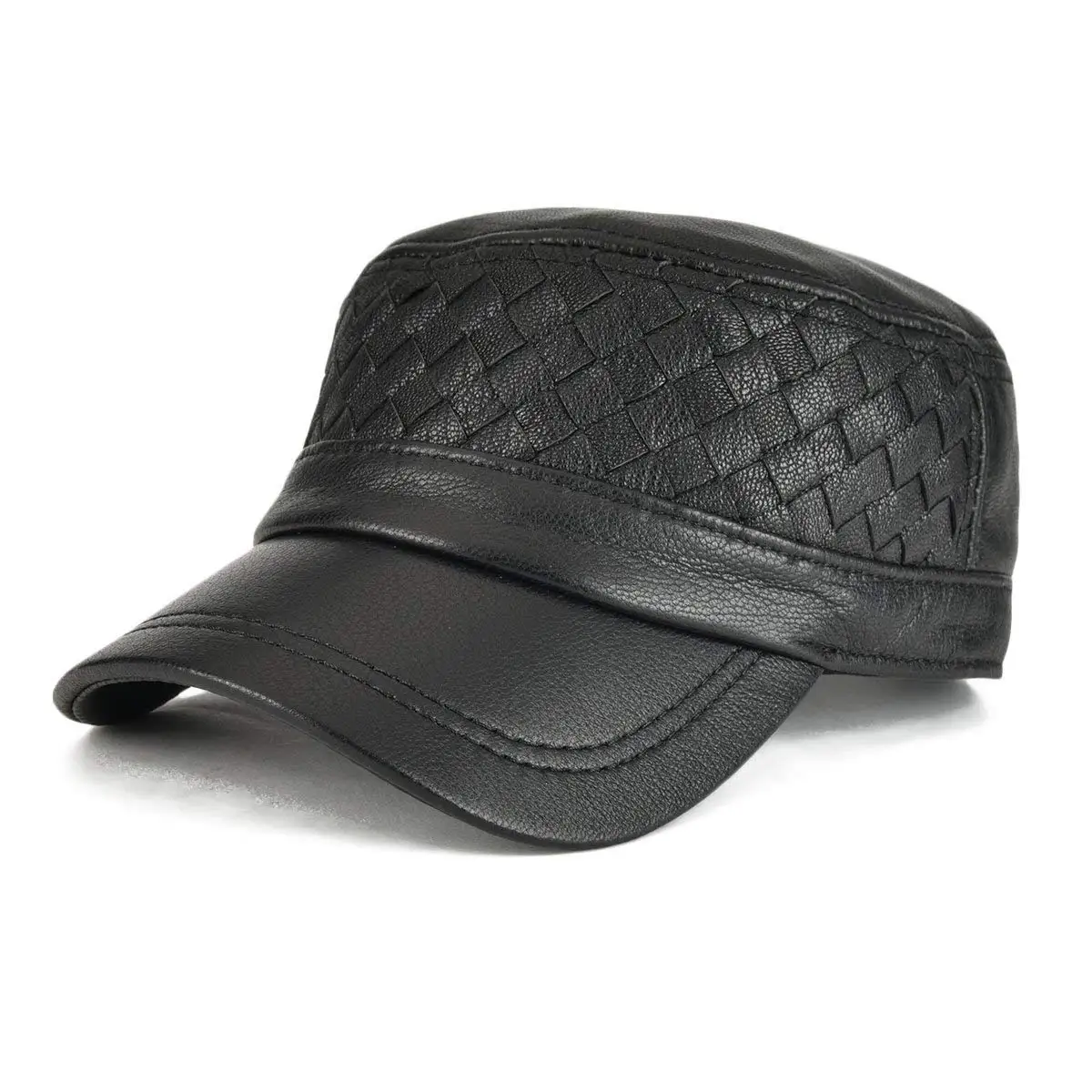 leather cadet hat