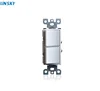 Shanghai Linsky 15A 125V/277V Double Decorate Light Switch Single Pole Switch White/Black with side wire