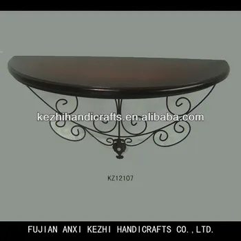 Unique Wooden Half Round Wall Shelf