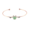 Beautiful Simple Cute Enamel Frog Head Charm Gold Metal Bangle