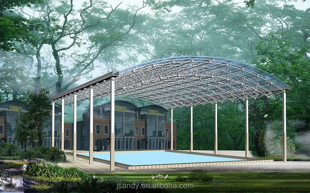 Cheap Metal Frame Swimming Pool Roof,Light Steel Swimming Pool Cover