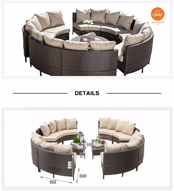 Sofá De Mimbre Supercómodo Moderno,Muebles Redondos De Jardín Para