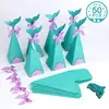Mermaid Theme Candy Box Birthday Party Supplies Kids Gift Box Mermaid Party Favors Glitter Tail Paper Bag