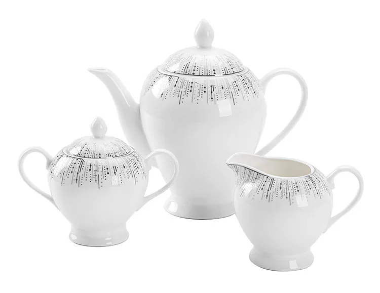 New Products Royal Porcelain 47pcs 72pcs Tableware Silver Plated Dinner