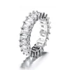 2019 New Jewelry 925 Sterling Silver Emerald Cut Diamond Eternity Ring