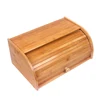 Wholesale Bamboo Sliding Lid Rolltop Bread Box With Storage Bin