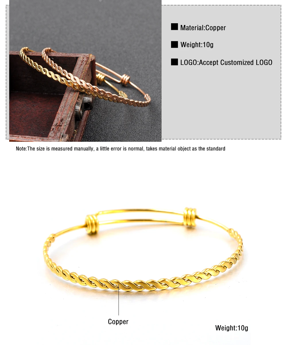 Custom Wholesale Expandable Adjustable Bracelet Baby Gold