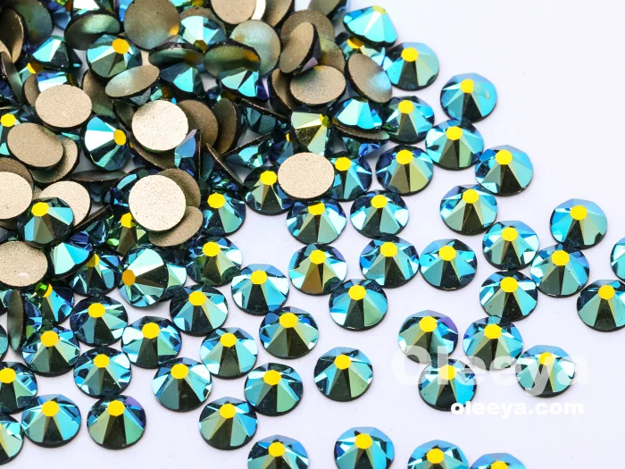 Wholesale Garment Accessory Non Hot Fix Crystal Stone SS16 Emerald AB Flat Back Crystal Rhinestone Beads