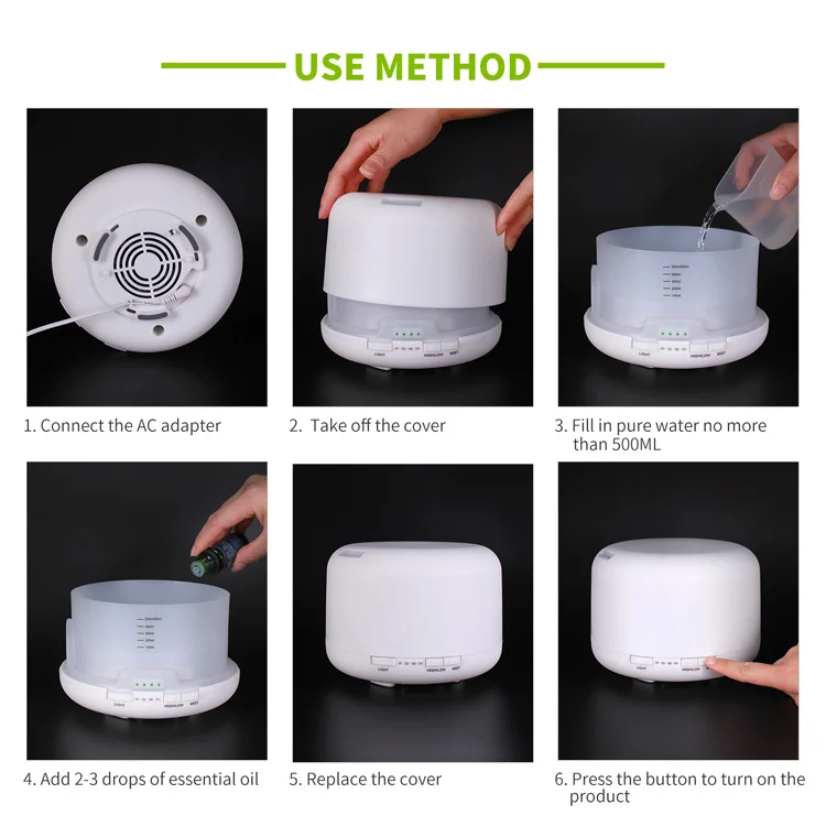 China Manufacture Good Price Home Office 500ml Aroma Diffuser With Ce