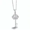 Popular Jewelry 925 Solid Silver Zircon Crown Key Pendant