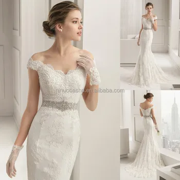 Stylish 2017 Lace Mermaid Wedding Dress V Neck Off Shoulder Cap Stylish 2017 Lace Mermaid Wedding Dress V Neck Off Shoulder Cap Sleeve Beaded Sash