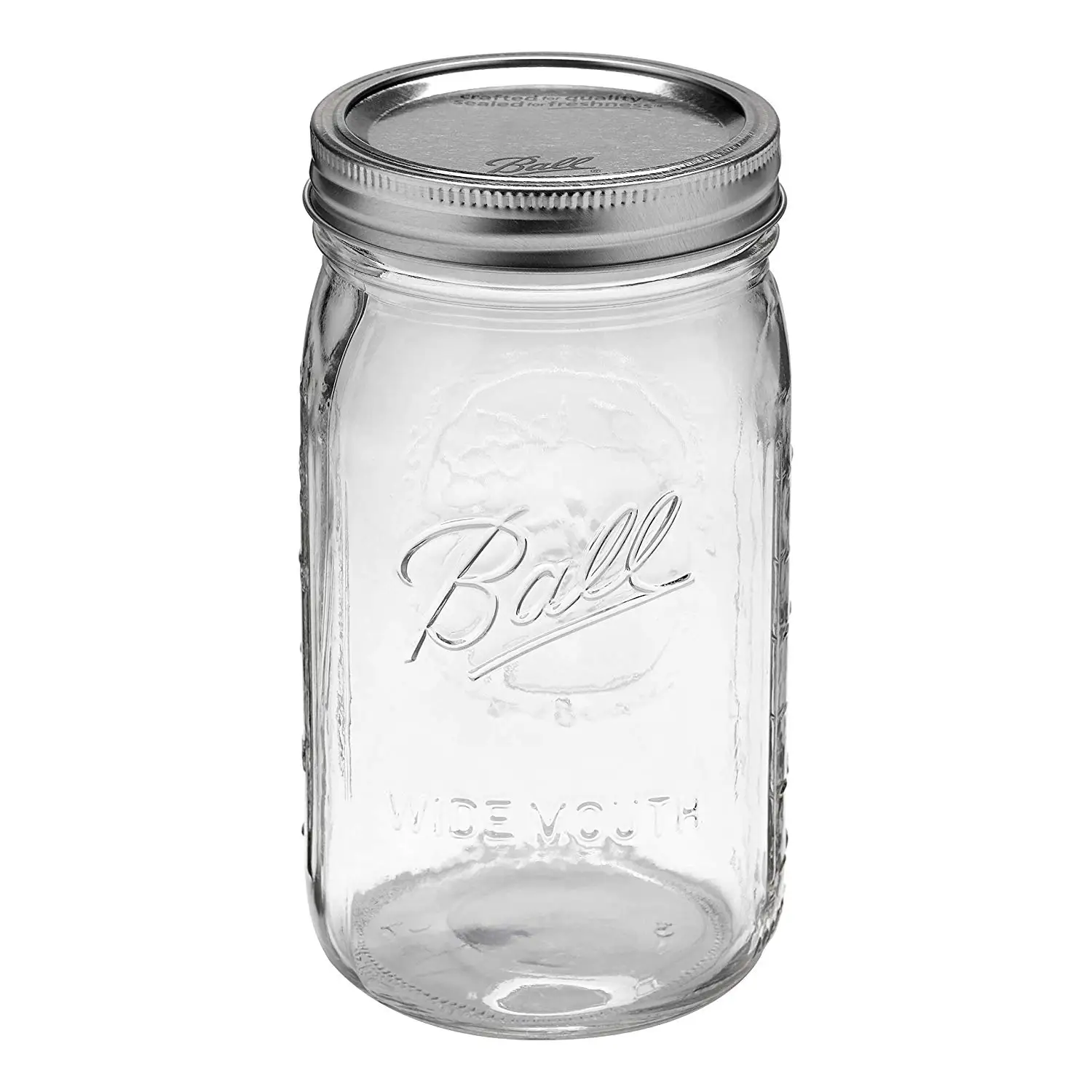 Ball Wide Mouth Quart Glass Mason Jars with Lids and Bands, 32 oz, 12 Count