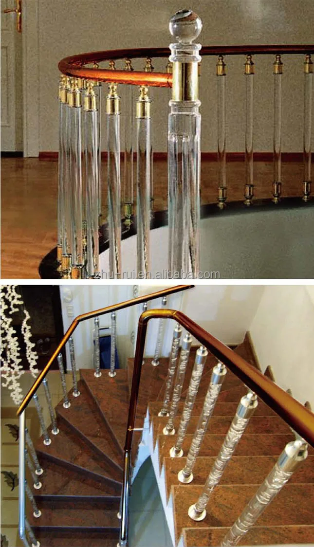 Buy Luxury Arcylic Stair Balustrade / Crystal Glass Stair Handrail