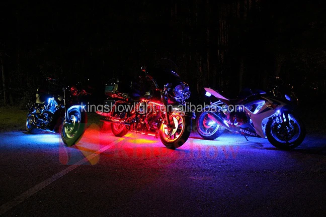 Hot sale 8pc Remote 18 Color LED Flexible Neon Strip Motorcycle Accent Light Kit