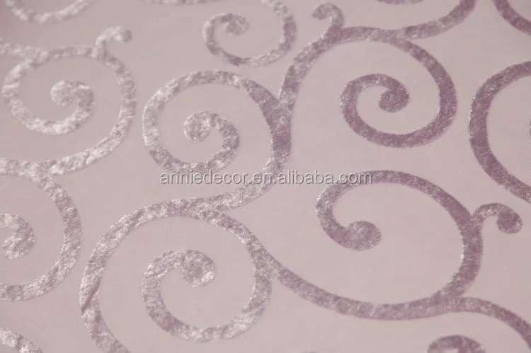 Disposable popular Elegant gougou velvet embroidery round linen table cloth