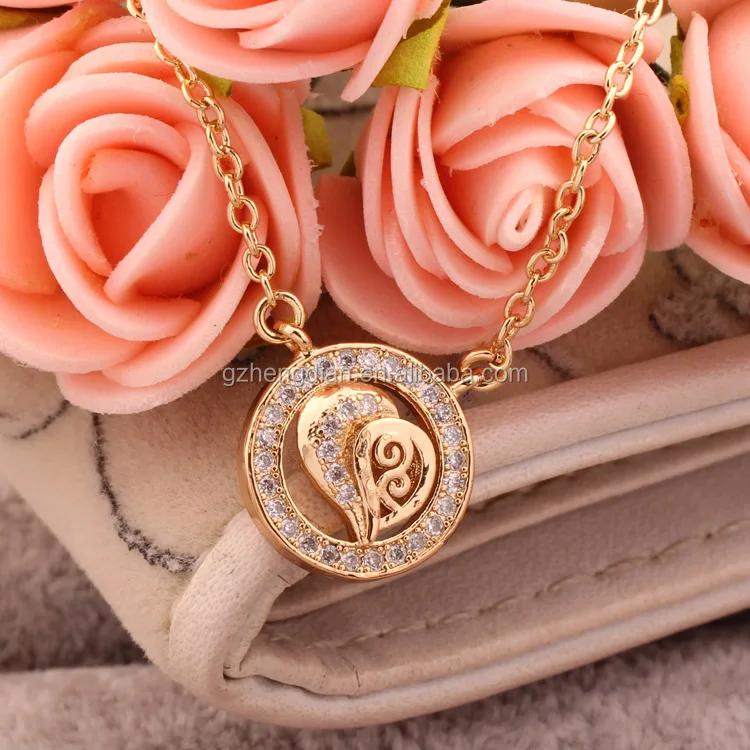 Source Jewellery pendant 18k saudi gold jewelry,simple gold plated heart pendant  necklace designs for best friend on m.