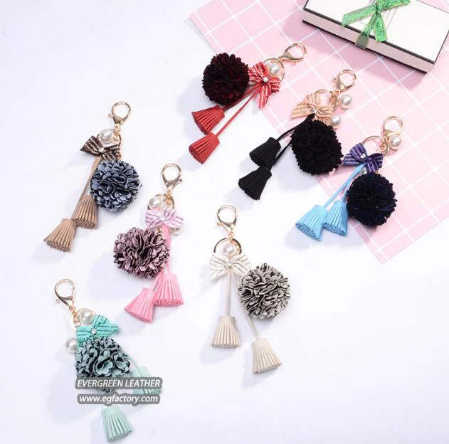 Fashion decoration flower accessories key chain cheap price FT072