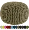 Modern Bedroom Round Stool,Comfortable Cotton Pouf
