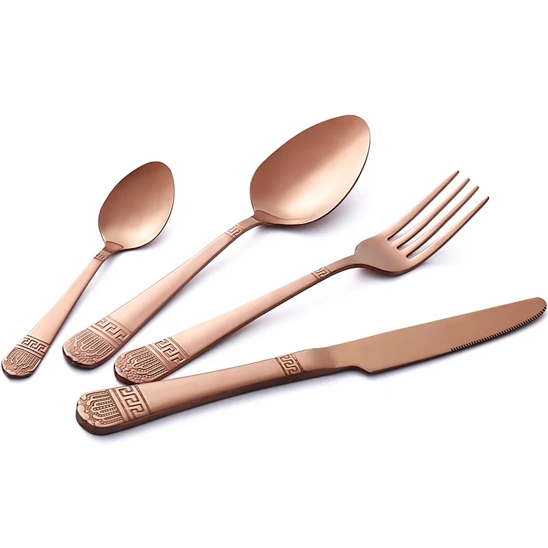 Wholesale Modern Party Elegant Bulk Cutlery Gold Pvd Coating Stainless Steel Flatware Set Knife