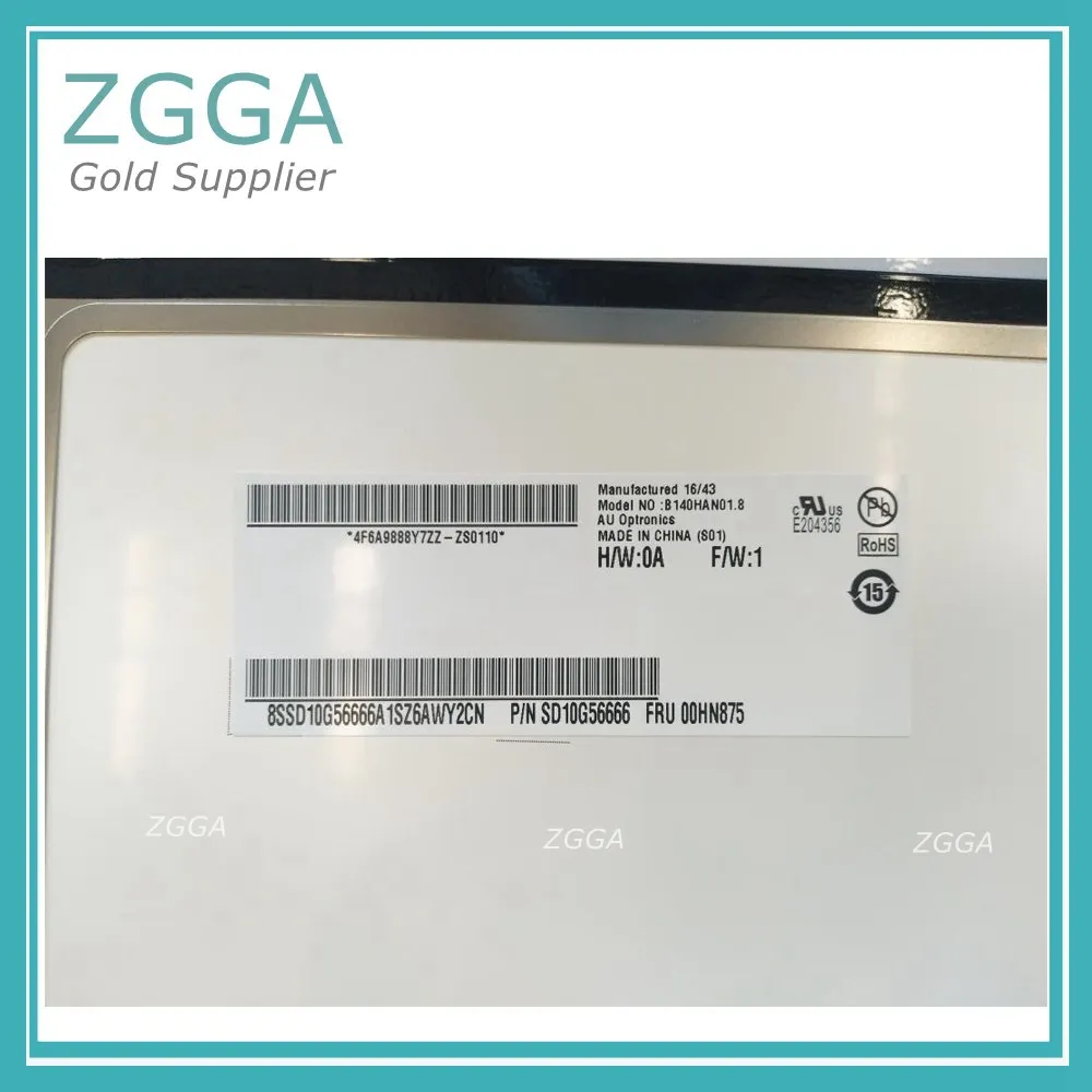 Top 14" Original LED Panel Matrix for Lenovo ThinkPad X1-YOGA Touch LCD Replacement Screen 00JT856 00JT857 00NY410 LP140WF6(SP)(G1) 5