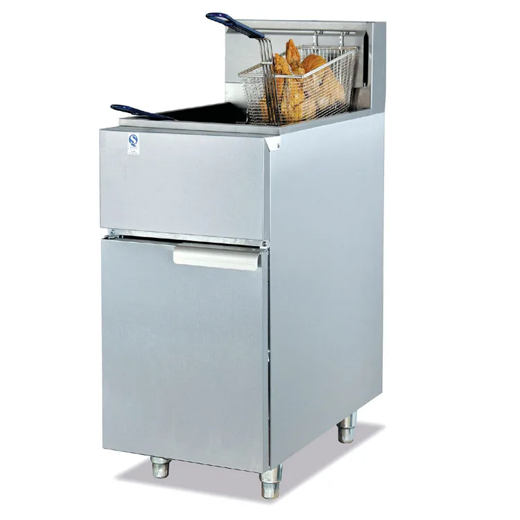 Commercial Gas Chips Fryers With 1 Tank 2 Baskets With Temperature