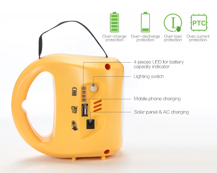 4  solar lantern with mobile phone charger