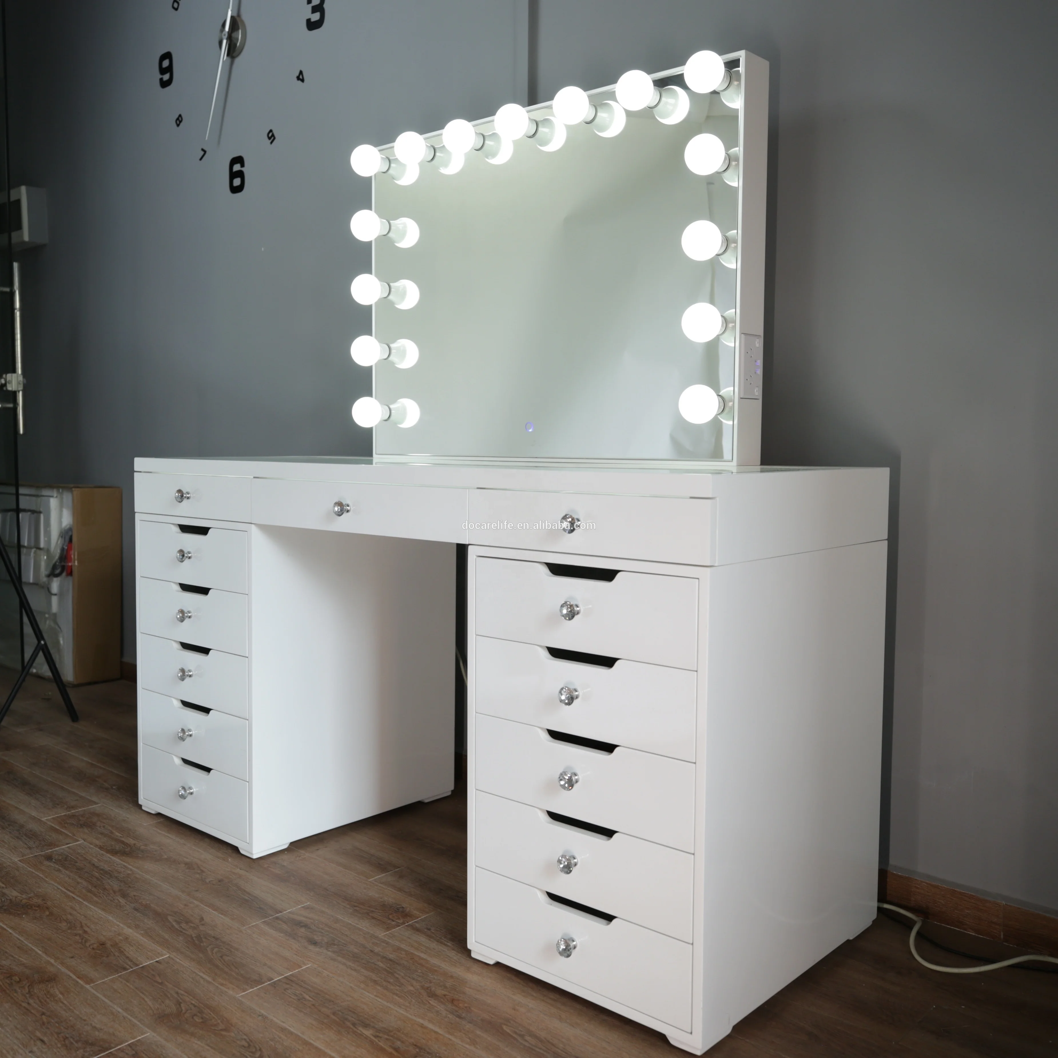 Espejo Con Iluminación De Estilo Hollywood,Tocador,Mesa De Maquillaje