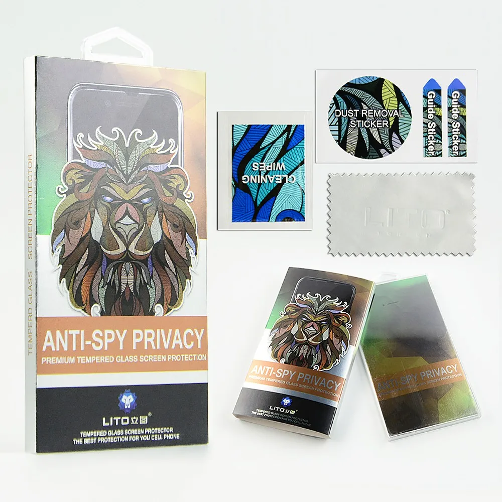 9h 2.5d anti oil anti spy privacy tempered glass screen protector for iphone 7 plus screem film