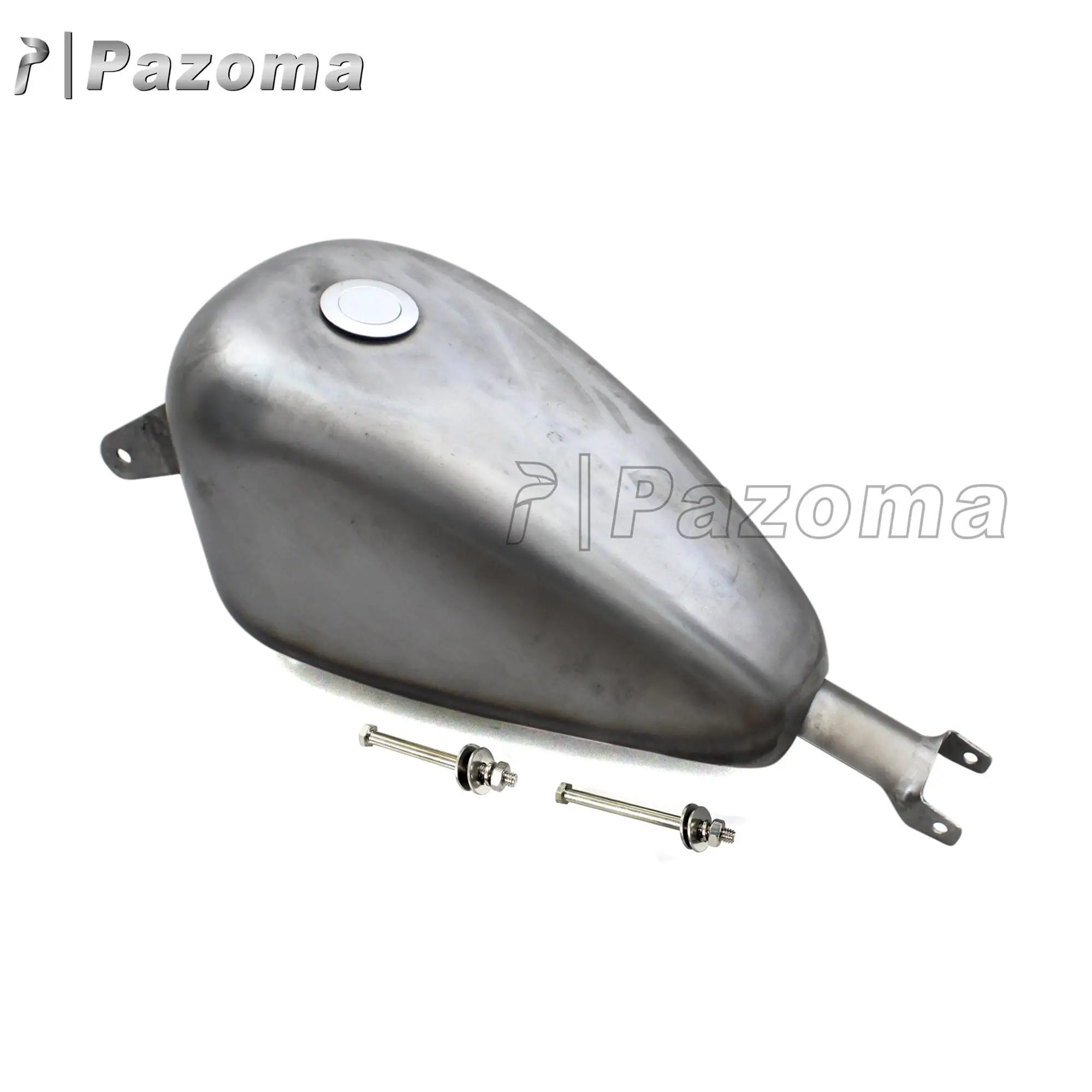 Pazoma Raw Steel 2.4 Gallon Gas Fuel Tank For Harley Sportster Xl