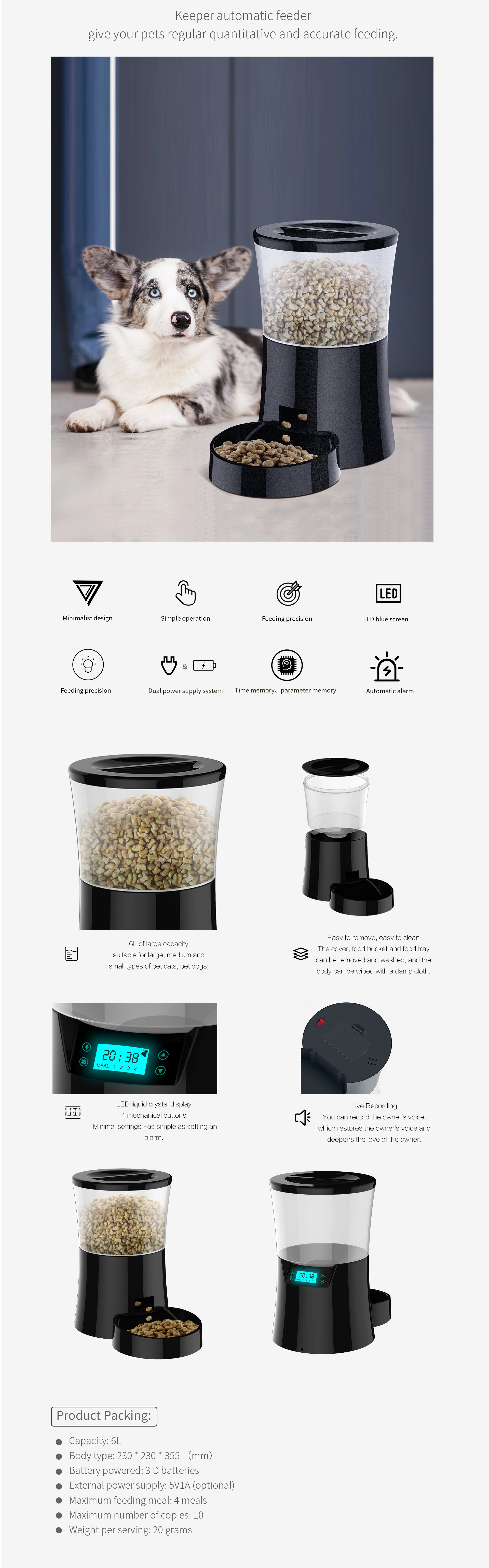 Remote Control Automatic Pet Feeder Wifi With Camera Smart Function