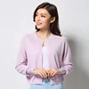 2019 Factory Custom Knitted Long Sleeve Low Round Neck Hollow Out Leisure Cardigan