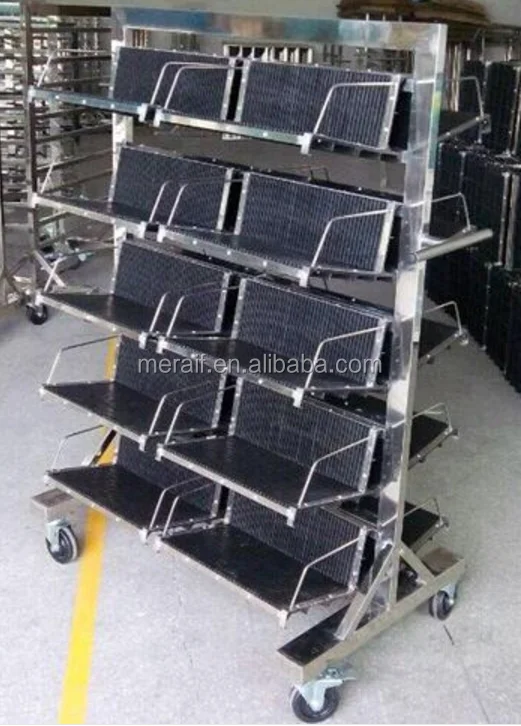 Factory wholesale Hanging basket ESD PCB Storage trolley/esd workshop trolley/esd smt reel storage cart