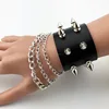 Punk Rock Spikes Rivet Gothic Skeleton Skull PU Leather & Bangles For Women Men