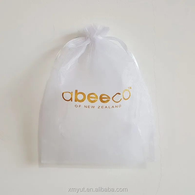Custom Size Drawstring Gift Organza Pouches Colorful Jewelry Organza Bag Recyclable Grey Color or Customized Acceptable