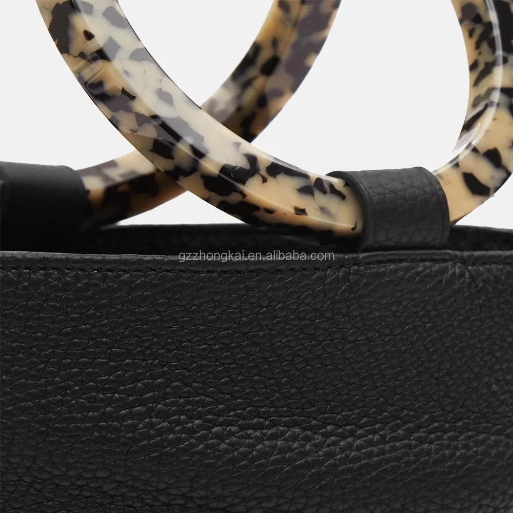 Acrylic Round Plastic Ring Shoulder Crossbody Tortoise Shell Handles ...