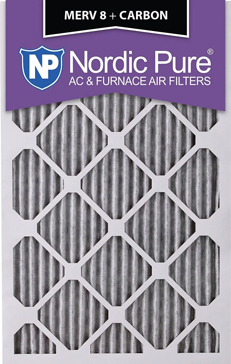 Nordic Pure 16x20x1 MERV 12 Pleated Plus Carbon AC Furnace Air Filters 16x20x1PM12C 6 Piece