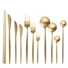Wholesale Portable 18/10 Stainless Steel Bulk Brass Gold Flatware Set Camping Cutlery Flatware Fork Set