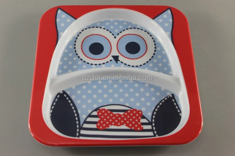 2pcs Square Melamine Kid's Dinnerware set , melamine Baby dinner set
