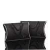 Black pepper pillow box with handle black paper hair packaging boxes custom wig packaging