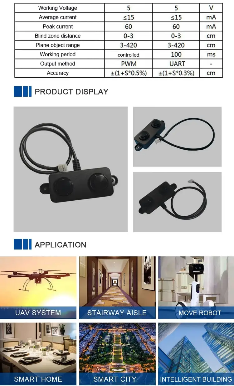 5V DC UART PWM output digital cheap proximity transducer water proof module waterproof ultrasonic distance sensor